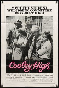 7r336 COOLEY HIGH style B 1sh '75 meet the student welcoming committee!