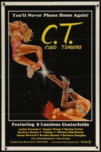 7r299 C.T. COED TEASERS 1sh '80s wild sexy art of nearly-naked coeds!