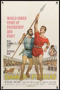 7r349 DAMON & PYTHIAS 1sh '62 Il Tiranno di Siracusa, world-famed story of friendship and fury!