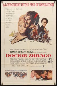 7r358 DOCTOR ZHIVAGO 1sh R74 Omar Sharif, Julie Christie, David Lean English epic, Terpning art!