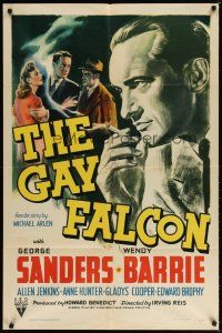 7r001 GAY FALCON style A 1sh '41 George Sanders, Wendy Barrie & Nina Vale, 1st of the series!