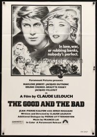 7r412 GOOD & THE BAD 1sh '77 Claude Lelouch's Le Bon et les Mechants, art of top stars!