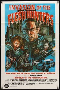 7r450 INVASION OF THE FLESH HUNTERS 1sh '82 Margheriti's Apocalypse Domani, Ken Barr cannibal art!