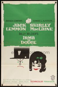 7r452 IRMA LA DOUCE style B 1sh '63 Billy Wilder, great art of Shirley MacLaine & Jack Lemmon!