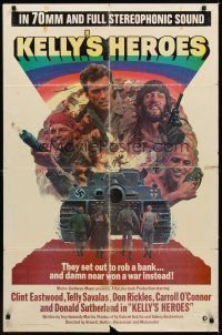 7r475 KELLY'S HEROES int'l 1sh '70 Clint Eastwood, Telly Savalas, Don Rickles, Sutherland, WWII!