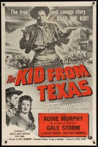 7r478 KID FROM TEXAS military 1sh R50s Audie Murphy as Billy the Kid, Gale Storm!