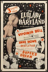7r527 LULLABY OF BARELAND 1sh '64 sexy Virginia Bell & lots of naked nudist colony girls!