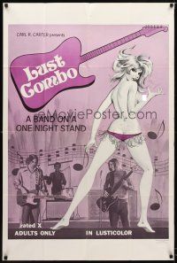 7r529 LUST COMBO 1sh '70 rock 'n' roll sexploitation, a band on a one night stand!