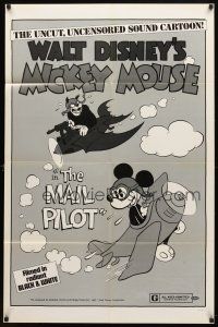 7r536 MAIL PILOT 1sh R74 Walt Disney, wacky art of pilot Mickey Mouse, uncensored!