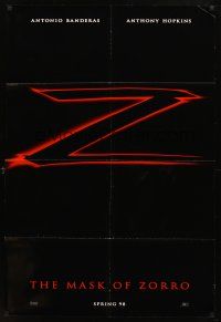 7r552 MASK OF ZORRO teaser DS 1sh '98 Antonio Banderas, Catherine Zeta-Jones, Anthony Hopkins