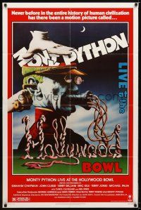 7r583 MONTY PYTHON LIVE AT THE HOLLYWOOD BOWL 1sh '82 great wacky meat grinder image!
