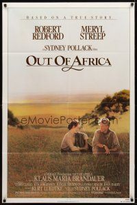 7r640 OUT OF AFRICA 1sh '85 Robert Redford & Meryl Streep, directed by Sydney Pollack!