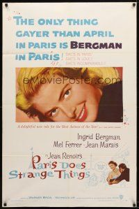 7r648 PARIS DOES STRANGE THINGS 1sh '57 Jean Renoir's Elena et les hommes, Ingrid Bergman!
