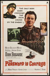 7r077 PASSWORD IS COURAGE 1sh '63 Dirk Bogarde in an English version of The Great Escape!
