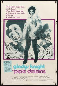 7r678 PIPE DREAMS 1sh '76 Gladys Knight sings, great full-length image of the singer!