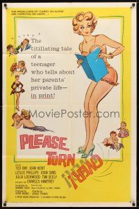 7r684 PLEASE TURN OVER 1sh '60 English comedy, sexy artwork of woman in nightie!