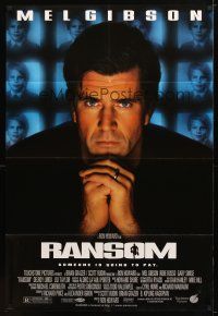 7r726 RANSOM DS 1sh '96 Mel Gibson, Rene Russo, Gary Sinise, directed by Ron Howard!