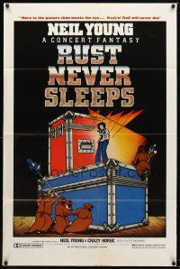 7r772 RUST NEVER SLEEPS 1sh '79 Neil Young, rock and roll art by David Weisman & Jim Evans!