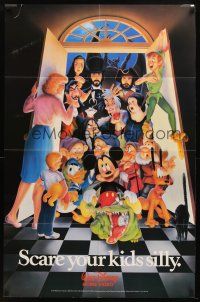 7r791 SCARE YOUR KIDS SILLY video 1sh '84 great art of many classic Walt Disney characters!