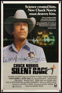 7r823 SILENT RAGE 1sh '82 science created him, now Chuck Norris must destroy him!