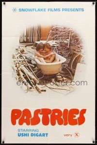 7r931 TOUCH OF SWEDEN 1sh '71 naked Uschi Digard in bath tub with guy in junkyard!