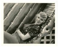 7s077 ALICE FAYE 8x10 still '30s great smiling close up wearing cool sequined dress!