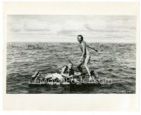 7s128 BEN-HUR 8x10 still '60 Charlton Heston & Jack Hawkins floating on raft after ship sinks!