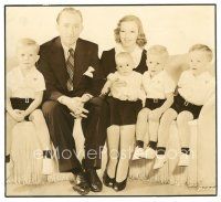7s139 BING CROSBY 7x7.5 still '38 portrait with wife Dixie Lee & their four young boys!