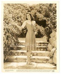 7s164 BRENDA MARSHALL 8x10 still '40s the pretty actress admiring plants by stone stairway!