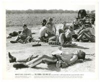7s218 COOL HAND LUKE 8x10 still '67 Paul Newman exhausted after his first day on the chain gang!