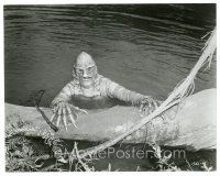 7s227 CREATURE FROM THE BLACK LAGOON 7.5x9.25 still R1972 great c/u of monster half in the water!