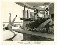 7s248 DIAMONDS ARE FOREVER 8x10 still '71 cool image of Bambi & Thumper throwing guy into water!