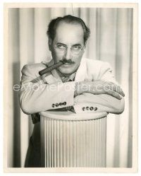 7s367 GROUCHO MARX 7.25x9 still '50 great wacky portrait of the comedian with cigar in mouth!