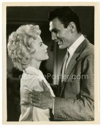 7s398 HOUSE OF NUMBERS 8x10 still '57 romantic close up of Jack Palance & sexy Barbara Lang!