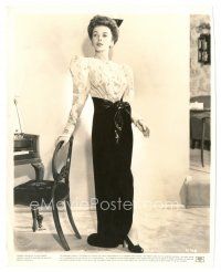7s403 IDA LUPINO 8x10 still '30s full-length portrait standing by chair modeling great dress!