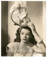7s427 JANE GREER 7.5x9.25 still '47 posing with an Easter basket on her head by Ernest Bachrach!