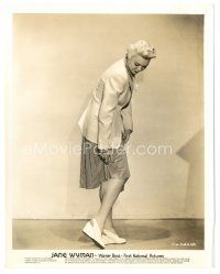 7s432 JANE WYMAN 8x10 still '30s great full-length close up with blonde hair adjusting her skirt!