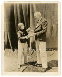 7s456 JOHNNY GET YOUR HAIR CUT candid 8x10 still '27 Maurice Costello gives clock to Jackie Coogan!