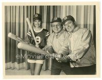 7s511 LET'S MAKE A DEAL TV 7.25x9 still '71 Monty Hall, Jay Stewart & Carol Merrill w/baseball bats