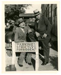 7s514 LEW CODY 8x10 still '30s with former Los Angeles Chief of Detectives by no parking sign!
