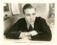7s523 LITTLE MAN WHAT NOW 8x10 still '34 close up of Douglass Montgomery holding fountain pen!