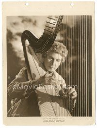 7s535 LOVE HAPPY 8x11 key book still '49 great close up of Harpo Marx playing the harp!