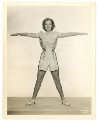 7s547 MADGE EVANS 8x10 still '30s full-length portrait doing exercises in great outfit & heels!