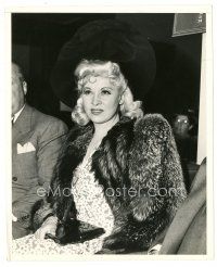 7s550 MAE WEST 8x10 still '40s great seated close up of the sexy star in fur coat!