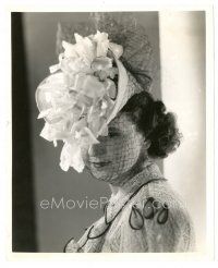 7s576 MARION TALLEY 8x10 still '30s c/u in cool lace dress & veil + floral hat by Ernest Bachrach!
