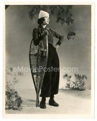 7s580 MARSHA HUNT 8x10 still '40s great full-length portrait holding cool snow shoes!