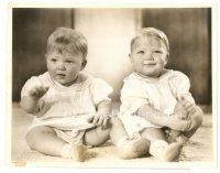 7s596 MARY OF SCOTLAND 8x10.75 still '36 10-month-old twins Judith & Jean Kircher by Bachrach!
