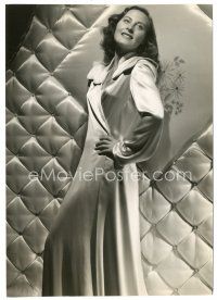 7s618 MICHELE MORGAN deluxe 7.25x10.25 still '41 the pretty French star in satin gown!