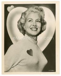 7s627 MONICA LEWIS 8x10 still '50s smiling portrait in sexy tight sweater for Valentine's Day!