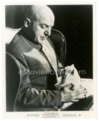 7s668 ON HER MAJESTY'S SECRET SERVICE 8x10 still '69 c/u of Telly Savalas as Blofeld with cat!